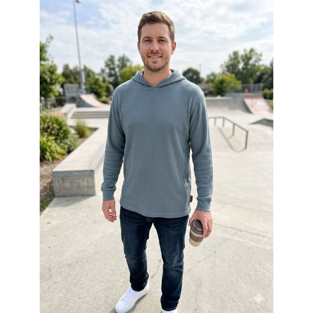 Maui and Sons XL‎ Waffle Knit Long Sleeve Hooded Shirt